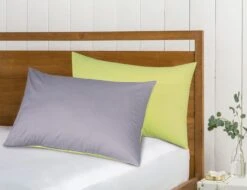 Reversible Poly Cotton Housewife Pillowcases (Pair) - Lemon & Grey(Reversible Poly Cotton Housewife Pillowcases Pair Lemon Grey) -Bedding Discount Store ac37b44f ebfb 4970 8d91 99f9d43423f7