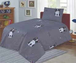 Cot Bed Duvet Cover And Pillow Set - French Bulldog(Cot Bed Duvet Cover And Pillow Set French Bulldog)