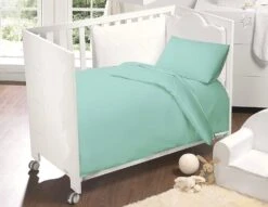Egyptian Cotton Cot Bed Duvet Cover & Pillowcase Set : Duck Egg Blue(Copy Of Copy Of Egyptian Cotton Cot Bed Duvet Cover Pillowcase Set Duck Egg Blue)
