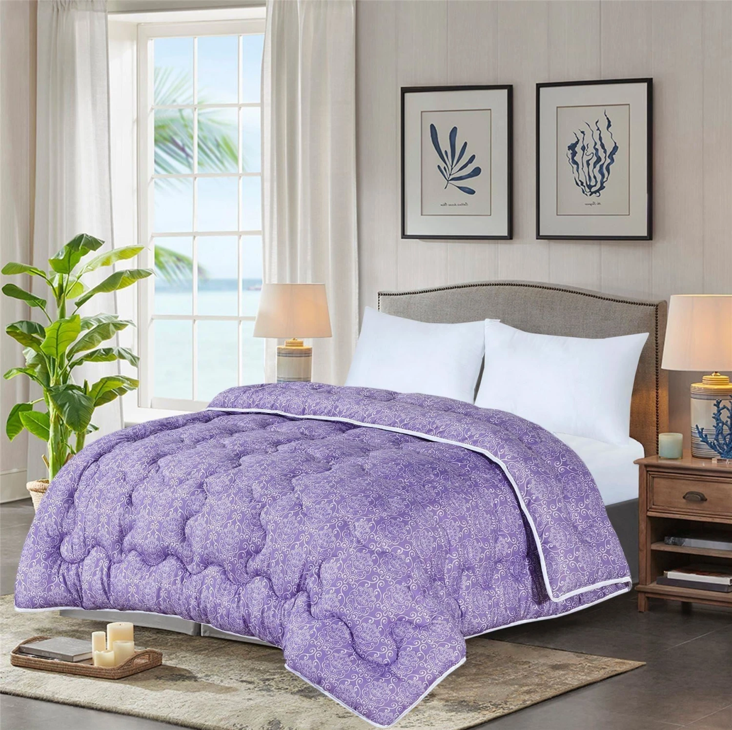 Soft Touch Coverless Microfibre Ultimate Comfort Duvet Quilt 10.5 Tog - Purple Damask(Soft Touch Coverless Microfibre Ultimate Comfort Duvet Quilt 10 5 Tog Purple Damask) 7 Soft Touch Coverless Microfibre Ultimate Comfort Duvet Quilt 10.5 Tog - Purple Damask(Soft Touch Coverless Microfibre Ultimate Comfort Duvet Quilt 10 5 Tog Purple Damask) - Image 5