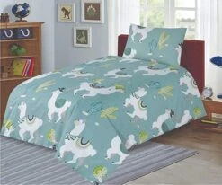Cot Bed Duvet Cover And Pillow Set - Funky Llamas(Cot Bed Duvet Cover And Pillow Set Funky Llamas)