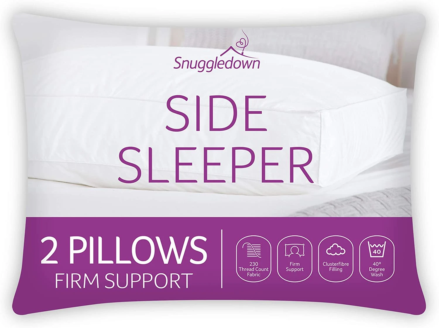 Snuggledown Side Sleeper White Pillows : 2 Pack(Snuggledown Side Sleeper White Pillows 2 Pack) 3 Snuggledown Side Sleeper White Pillows : 2 Pack(Snuggledown Side Sleeper White Pillows 2 Pack)