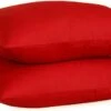Cotton Pillowcases Pillow Cover Pair - Red(Cotton Pillowcases Pillow Cover Pair Red)