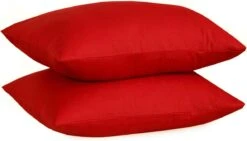 Cotton Pillowcases Pillow Cover Pair - Red(Cotton Pillowcases Pillow Cover Pair Red)