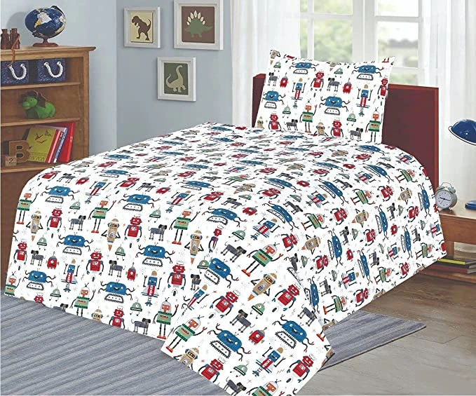 Cot Bed Duvet Cover And Pillow Set - Robots(Cot Bed Duvet Cover And Pillow Set Robots) 3 Cot Bed Duvet Cover And Pillow Set - Robots(Cot Bed Duvet Cover And Pillow Set Robots)