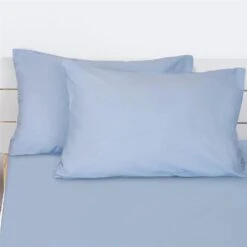 Cotton Pillowcases Pillow Cover Pair - Sky Blue(Cotton Pillowcases Pillow Cover Pair Sky Blue) -Bedding Discount Store skyblue2