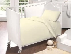 Egyptian Cotton Cot Bed Duvet Cover & Pillow Case Set : Cream(Egyptian Cotton Cot Bed Duvet Cover Pillowcase Set Cream)